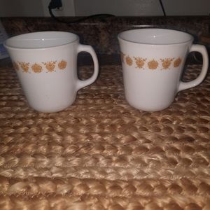 Vintage 70s Corning butterfly mugs